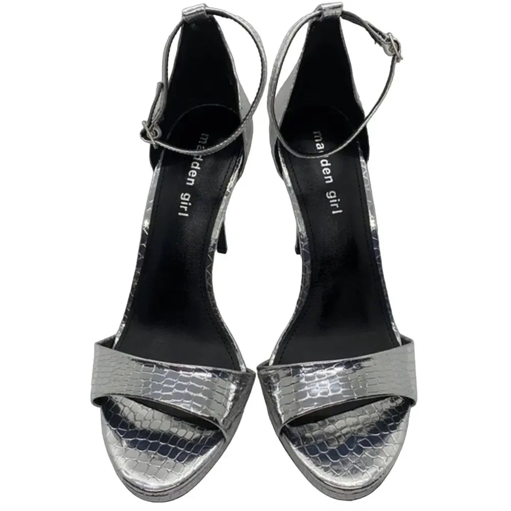 New Madden Girl Silver Snake Heels